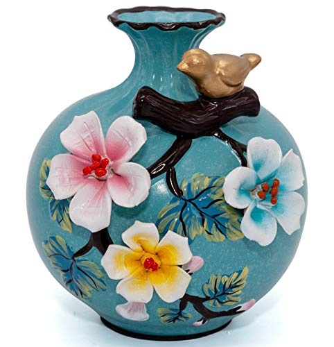 NEWQZ Chinese Vases, Classical and Stylish Decorative Ceramic Vase, Set of 3 Blue Vases, Home Decor