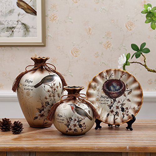Decorative Ceramic Antique 3 Piece Vase Set –