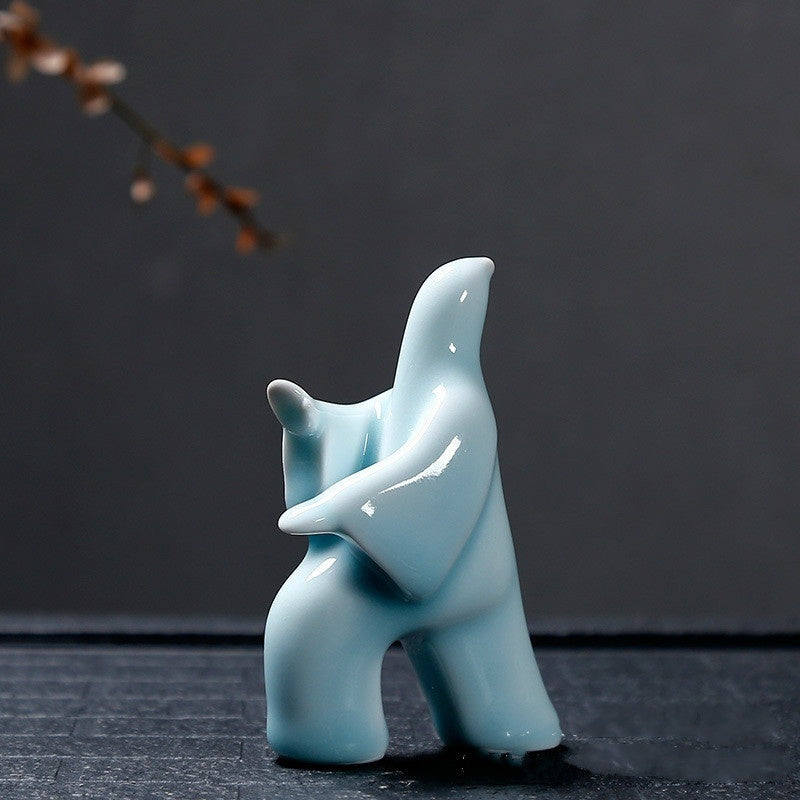 NEWQZ Chinese Porcelain Kungfu tai chi Figurines for Home Decor Tabletop Decorations,Creative Gifts