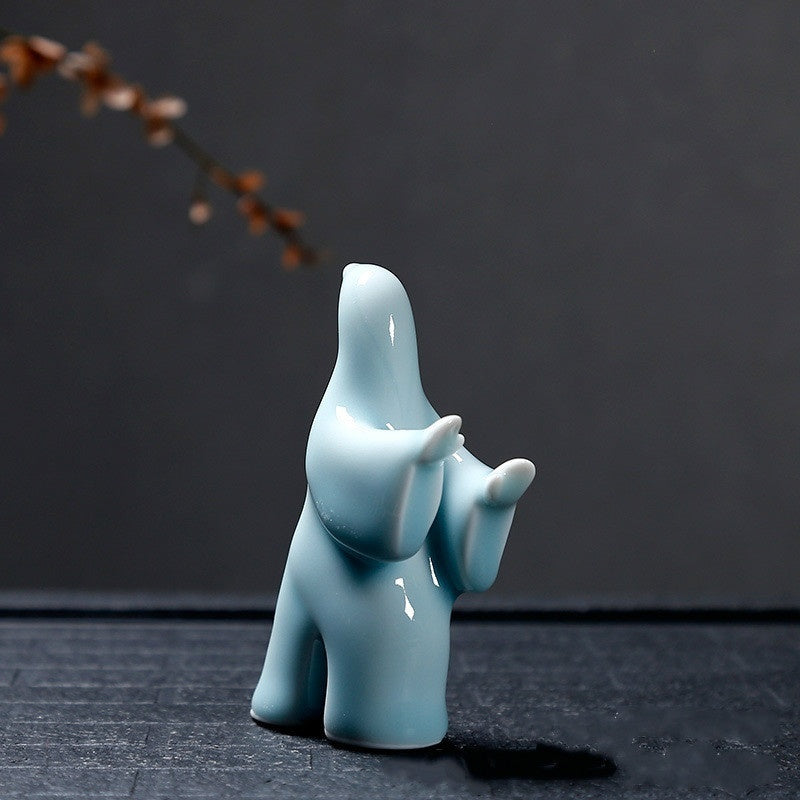 NEWQZ Chinese Porcelain Kungfu tai chi Figurines for Home Decor Tabletop Decorations,Creative Gifts