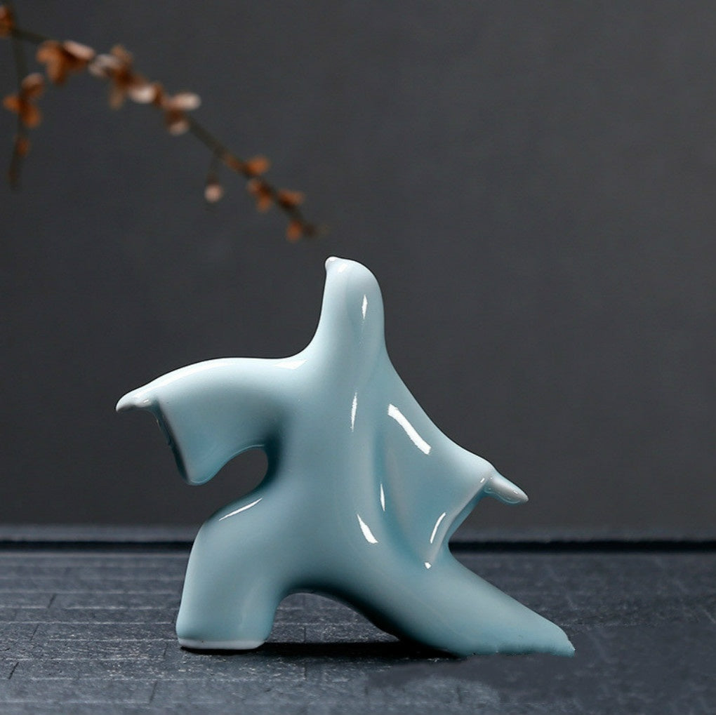 NEWQZ Chinese Porcelain Kungfu tai chi Figurines for Home Decor Tabletop Decorations,Creative Gifts