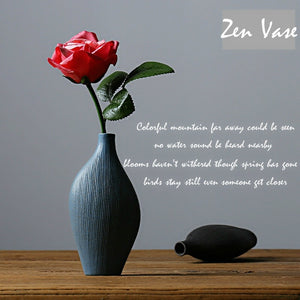 NEWQZ Ceramic Vase,Tea Ceremony, Floral, Zen Natural Stoneware Flower Vase