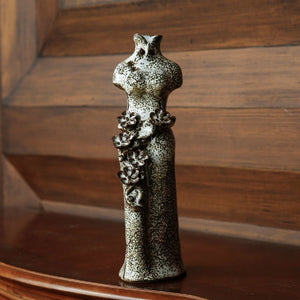 Beautiful Leopard Print&Blue Spots Cheongsam Chinese Style Ceramic Vase