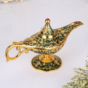 NEWQZ Aladdin Magic Lamp Handicrafts, European Style Retro Alloy Wishing Lamp