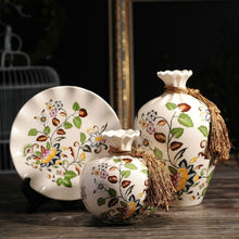 NEWQZ Chinese Porcelain Vases Set of 3-Piece with Flowers Pattern Design for Home Decor