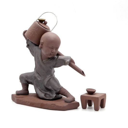 Chinese Kung Fu Tea Show Ceramic Kung Fu Monk Tea Culture Backflow Incense Burner