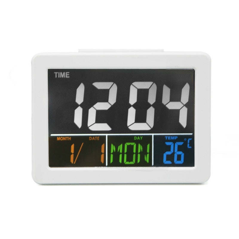 Voice-control Night Light Colorful Screen Digital Alarm Clock, Easy To Read and Use