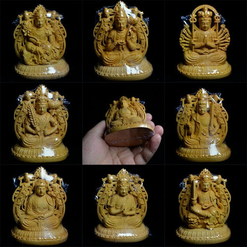 Exquisite Boxwood Buddha Statue, Collectible Figurines for Home Decor