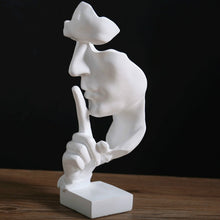 NEWQZ Creative Abstract Men Figurine Sculptures, Keep Silence Statue, Thinker Statue, Office Home Decor