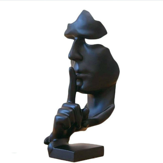 NEWQZ Creative Abstract Men Figurine Sculptures, Keep Silence Statue, Thinker Statue, Office Home Decor